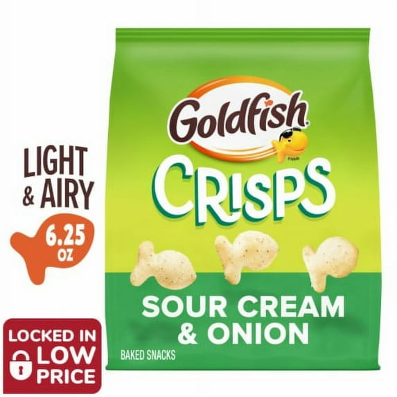 Pack of 2 - Goldfish Crisps Sour Cream & Onion Crisps Crackers 6.25 oz