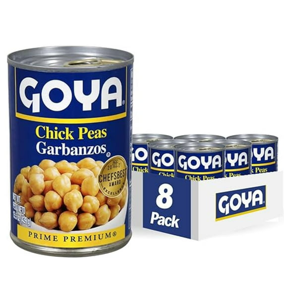 Pack of 2 - Goya Foods Chick Peas, Garbanzo Beans, 15.5 Ounce (Pack Of 8)