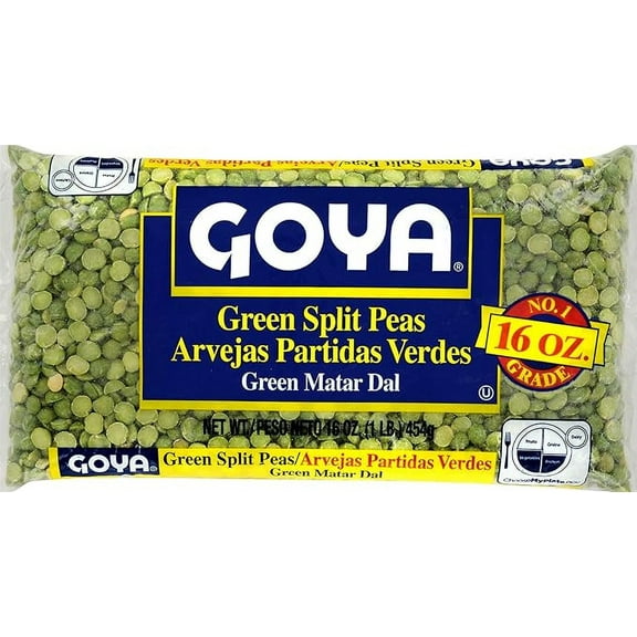 Pack of 2 Goya Green Split Peas, Dry, 1 Pound Bag