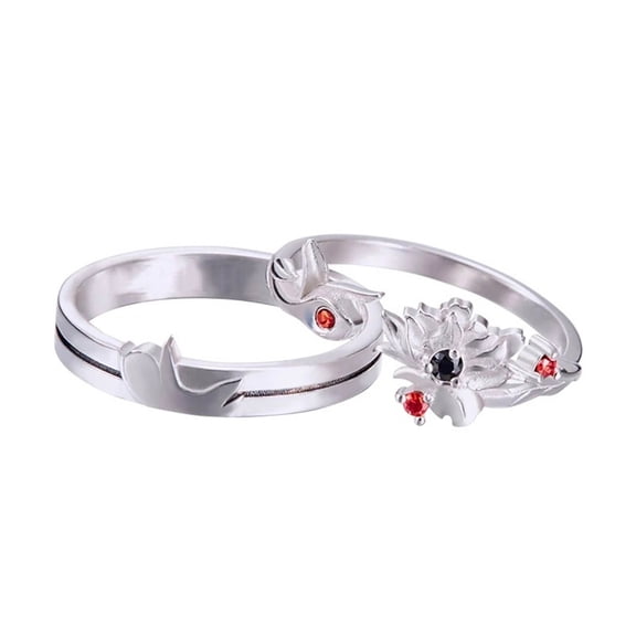 Pack of 2 Grandmaster Demonic Cultivation Jewelry Unisex Couple Rings Exquisite Alloy Accessories for Enthusiasts