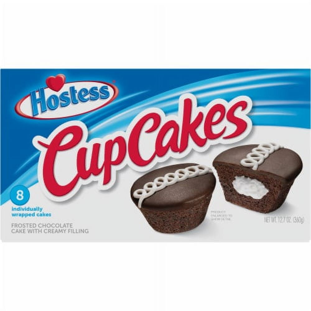 Pack of 2 - HOSTESS Chocolate Cupcakes, Chocolate Cake, Creamy Filling 8 ct / 12.7 oz