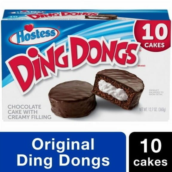 Pack of 2 - HOSTESS Chocolate DING DONGS, Creamy Filling, Individually Wrapped 10 ct / 12.7 oz