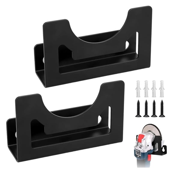 Pack of 2 Heavy Duty Grinder Holders for Wall Mounting Space Efficient Tool Rack for Garage Workshop Use