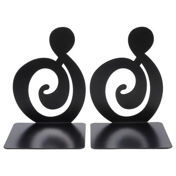 Pack of 2 Heavy Duty Metal Bookends for Shelves Hollowed Musical Note Bookends