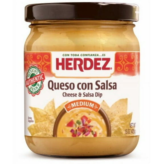 Pack of 2 - Herdez Queso Con Salsa Medium , 15 Oz. 15 oz Packaging May Vary