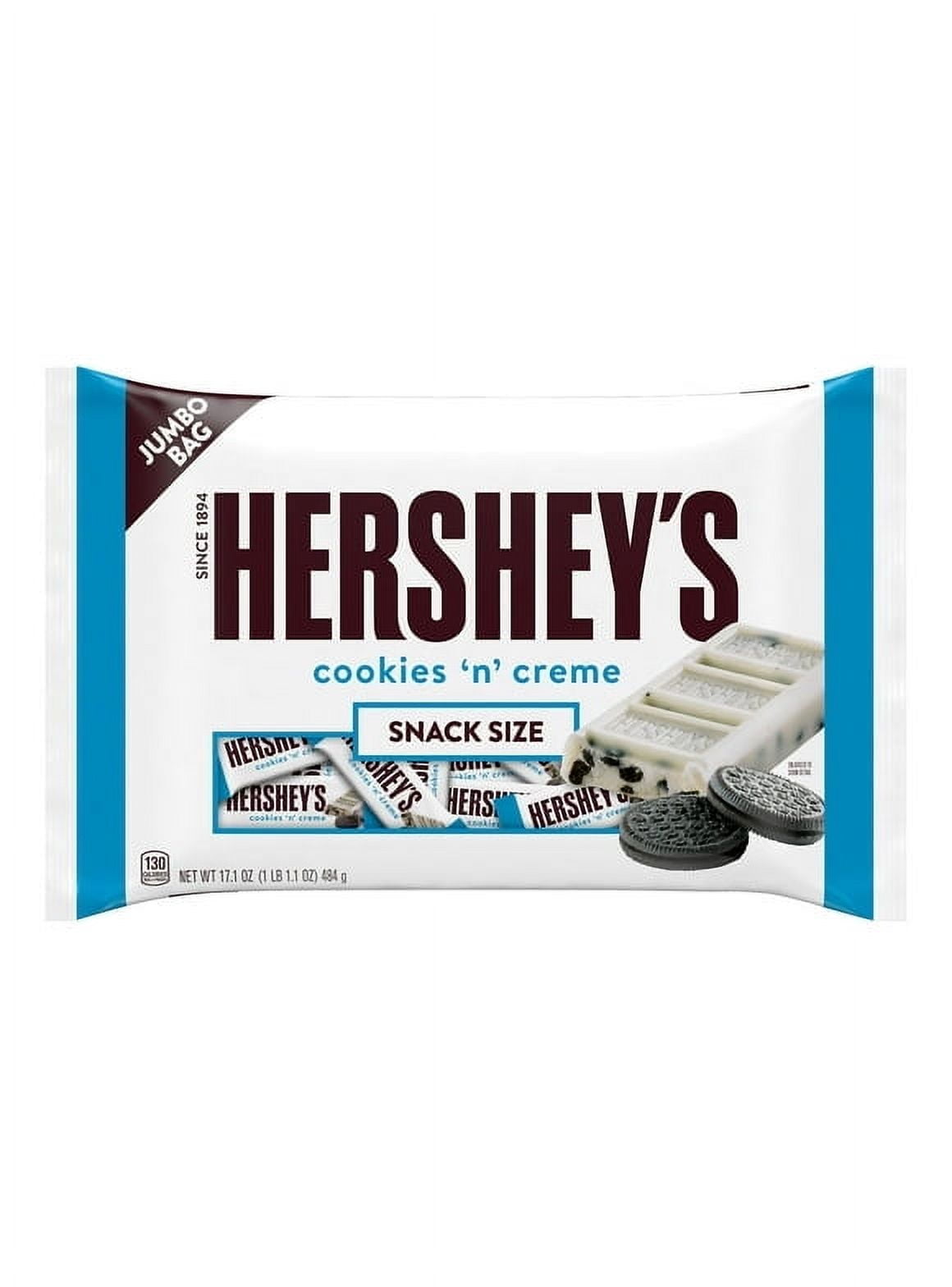 Pack of 2 Hershey's Cookies 'n' Creme Snack Size Candy, Jumbo Bag
