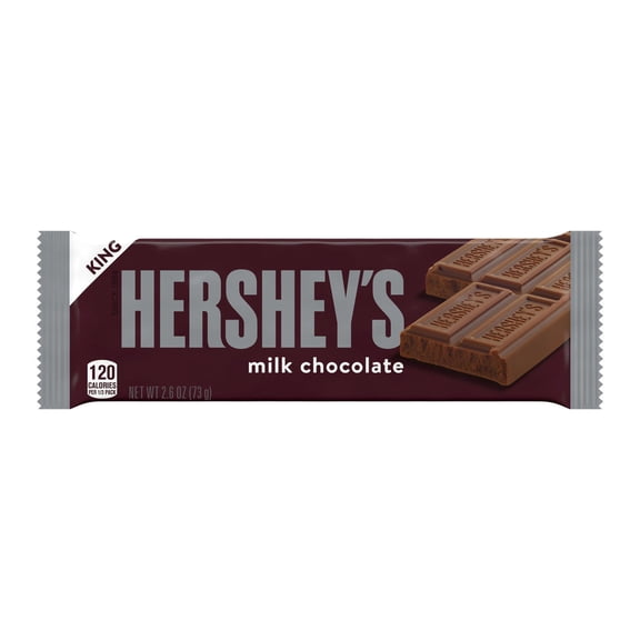 Hershey's King Size Candy, Individually Wrapped Milk Chocolate (Packaging May Vary)2.6oz Pack of 2