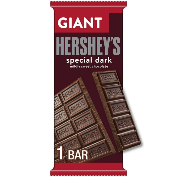 HERSHEY'S SPECIAL DARK Mildly Sweet Chocolate Giant Candy Bar 7.56 oz - Pack of 2