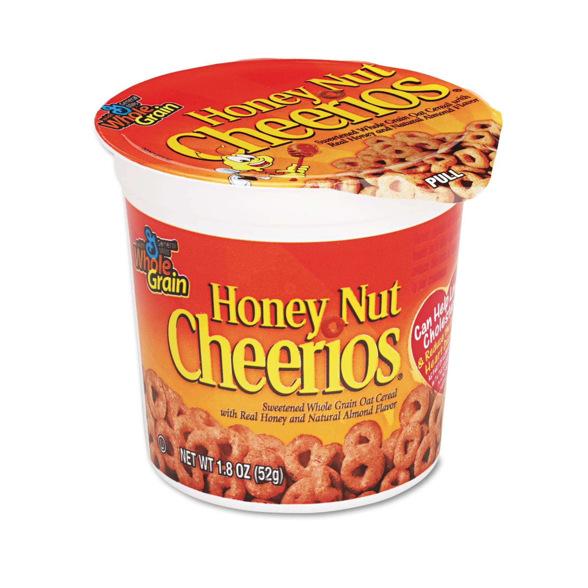 Pack of 2 - Honey Nut Cheerios Heart Healthy Cereal Cup, 1.8 Oz Single Serve Cereal Cup Packaging May Vary
