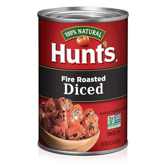 Pack of 2 Hunt's Fire Roasted Diced Tomatoes, Keto Friendly, 14.5 oz
