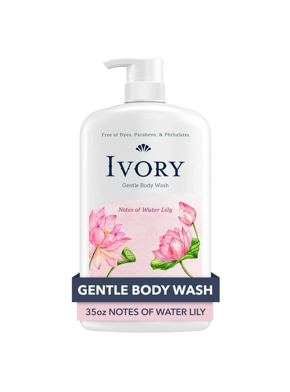 Pack of 2 Ivory Mild & Gentle Body Wash, Water Lily Scent, 35 fl oz