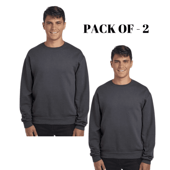 Pack of 2 JERZEES NuBlend Crewneck Sweatshirt color Charcoal Grey – Size L