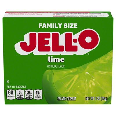 Pack of 2 - Jell-O Lime Gelatin Dessert Mix - Family Size, 6 oz