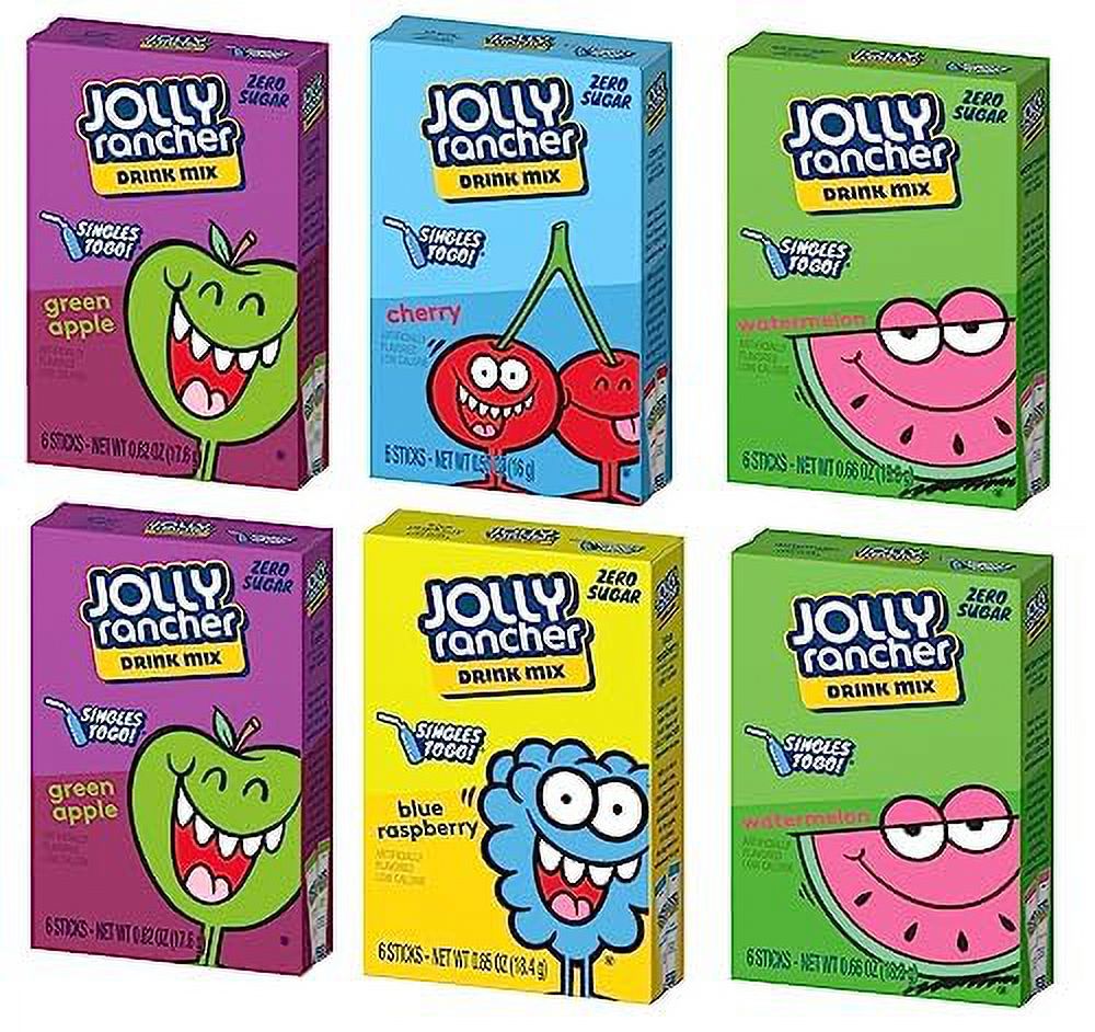 Pack Of 2 Jolly Rancher Singles To Go Drink Mix Watertok Bundle 