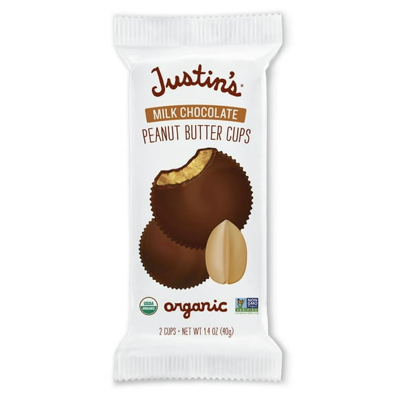 2 Pack Justin's Organic Milk Chocolate Peanut Butter Cups