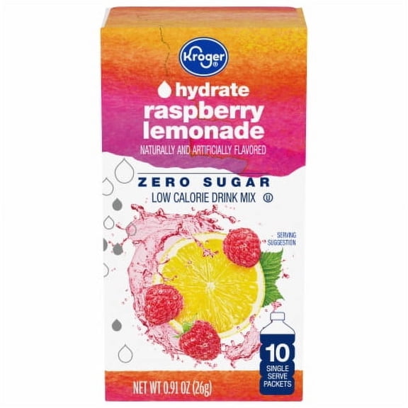 Pack of 2 - KR Hydrate Zero Sugar Raspberry Lemonade Drink Mix Packets 10 Packets