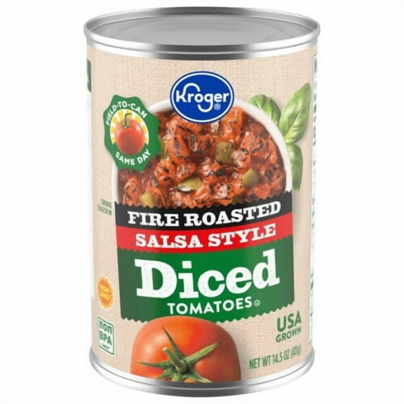 KR Salsa Style Fire Roasted Diced Tomatoes 14.5 oz - Pack of 2