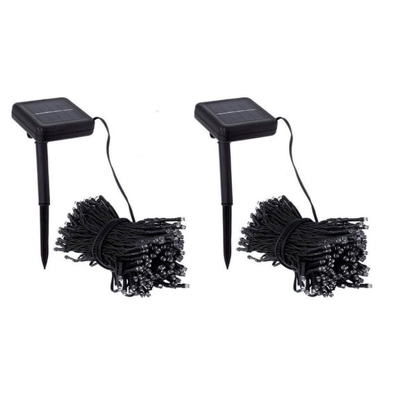 Pack of 2 Kanstar 100 LED 39FT White Outdoor Solar String lights for Garden Wedding Party Lamps