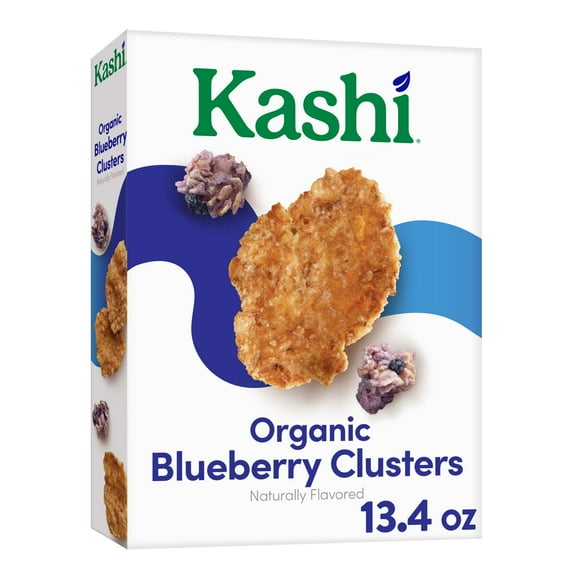 Pack of 2 - Kashi Cold Breakfast Cereal, Vegan, Organic Fiber, Blueberry Clusters, 13.4Oz Box (1 Box) Packaging May Vary