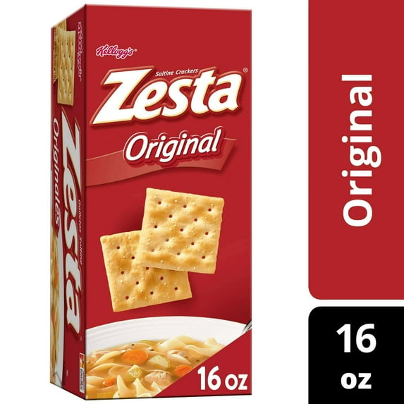 Pack of 2 Kellogg's Zesta Original Saltine Crackers, Soup Crackers, 16 oz