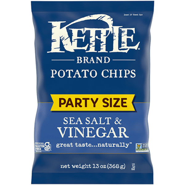 Pack of 2 - Kettle Sea Salt \u0026 Vinegar Potato Chips, Sharing Size 13 oz