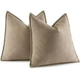 thumbnail image 1 of Pack of 2 Khaki 20x20 Inch Decorative Pillow Covers Soft Chenille Couch Throw Pillows Farmhouse Cushion Covers for Sofa Bedroom Living Room, 1 of 13