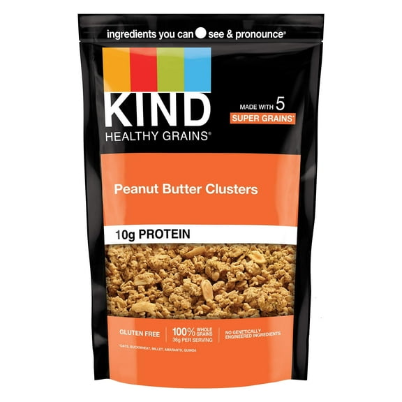 Pack of 2 - Kind Healthy Grains Granola, Peanut Butter Clusters, 11 Ounce, 10G Protein, Whole Grain, Snack Mix Packaging May Vary