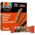 thumbnail image 1 of Pack of 2 - Kind Thins Peanut Butter Dark Chocolate Bars, Gluten Free, 100 Calories, 0.74 Oz Bars, 10 Count Packaging May Vary, 1 of 1