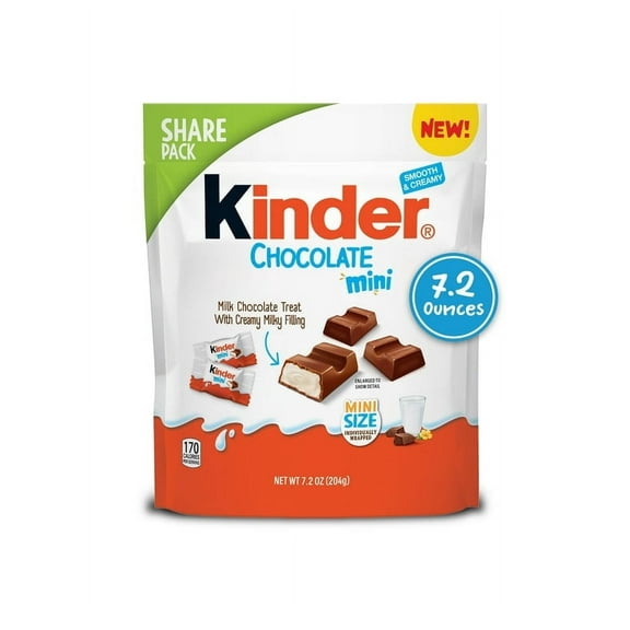 Pack of 2 Kinder Chocolate Mini, Milk Chocolate Bars, Individually Wrapped Candy, up to 34 Minis