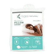 Hygea Natural Waterproof Pillow Cover & Polyester Pillow Case with Zipper, King, White, 2-Pack