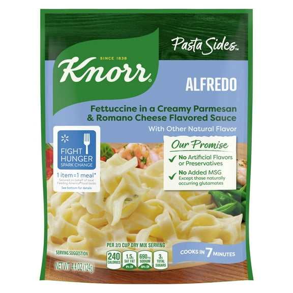 Knorr Pasta Sides For Delicious Quick Pasta Side Dishes Fettuccine Alfredo No Artificial Flavors, No Preservatives, No Added MSG 4.4 oz, (Pack of 2)