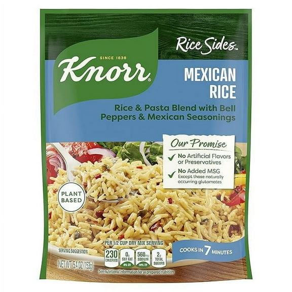 Pack of 2 Knorr Rice Sides For a Tasty Rice Side Dish Mexican Rice No Artificial Flavors, No Preservatives, No Added MSG 5.4 oz