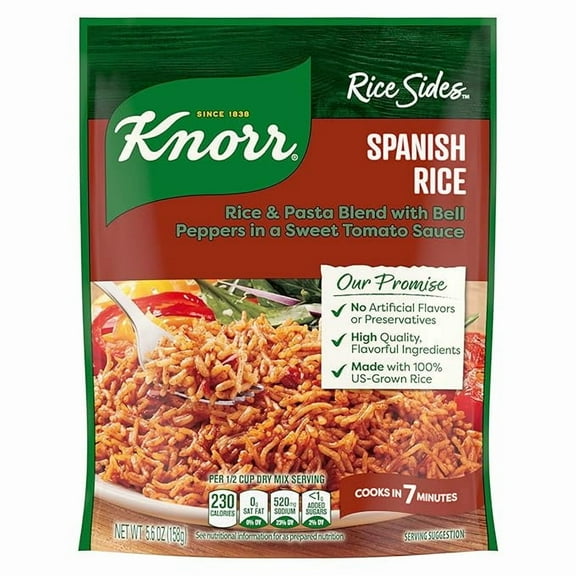 Pack of 2 Knorr Rice Sides For a Tasty Rice Side Dish Spanish Rice No Artificial Flavors, No Preservatives, No Added MSG 5.6 oz