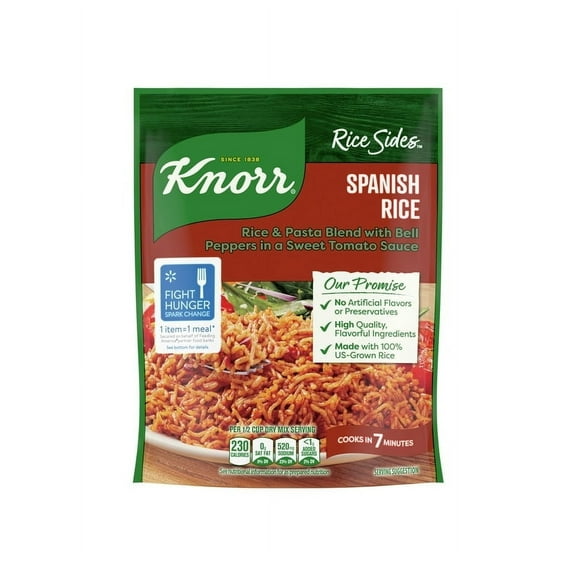 Pack of 2 Knorr Rice Sides No Artificial Flavors Spanish Rice, Cooks in 7 Minutes, 5.6 oz