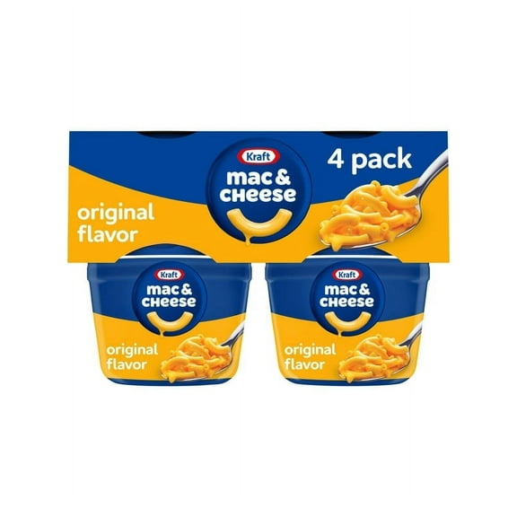 Pack of 2 Kraft Original Mac N Cheese Macaroni and Cheese Cups Easy Microwavable Dinner, 4 ct Pack, 2.05 oz Cups
