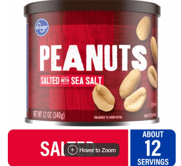 Pack of 2 Kroger Salted Peanuts 12 oz