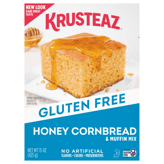 Pack of 2 Krusteaz Gluten Free Honey Cornbread & Muffin Mix, 15 oz