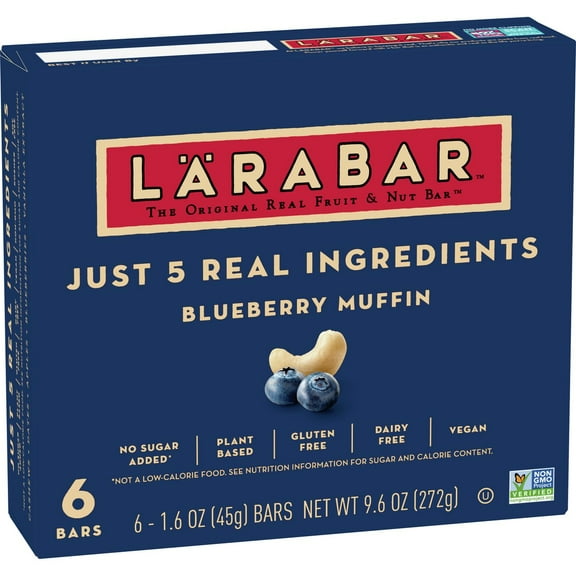 Pack of 2 LRABAR Fruit & Nut Snack Bars - Blueberry Muffin, 6 ct (Package May Vary)