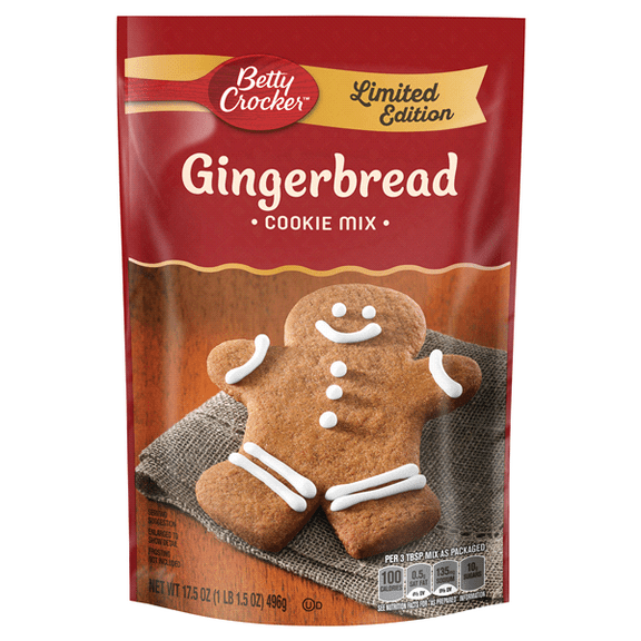 Pack of 2  LIMITED EDITION Betty Crocker Gingerbread Cookie Pouch Mix 17.5oz