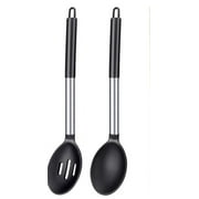 Pack of 2 Large Silicone Cooking Spoon,Non Stick Solid Basting Spoon,Heat-Resistant Kitchen Utensils for Mixing,Serving,Draining