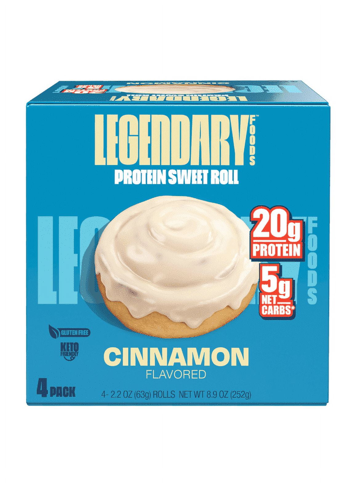 Pack of 2 Legendary Foods Protein Sweet Roll - Cinnamon 4 Pk