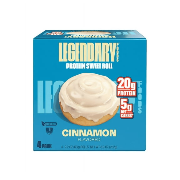 Pack of 2 Legendary Foods Protein Sweet Roll - Cinnamon 4 Pk