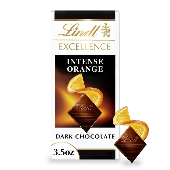 Pack of 2 Lindt EXCELLENCE Intense Orange Dark Chocolate Candy Bar, 1 bar, 3.5 oz (packaging may vary)