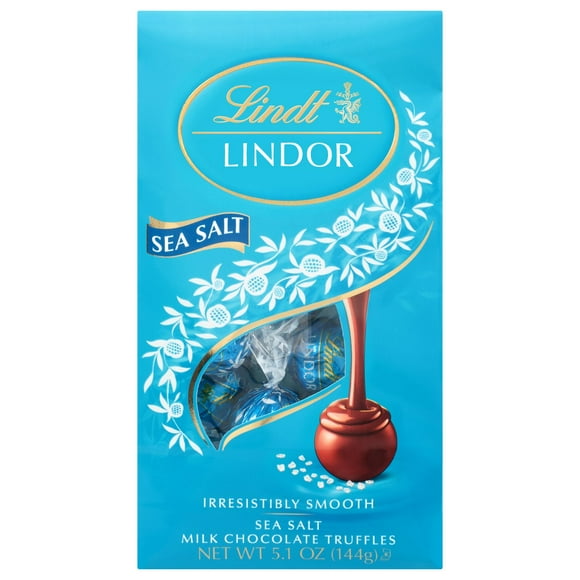 Pack of 2 Lindt Lindor Sea Salt Milk Chocolate Truffles, 5.1 oz (Package May Vary)