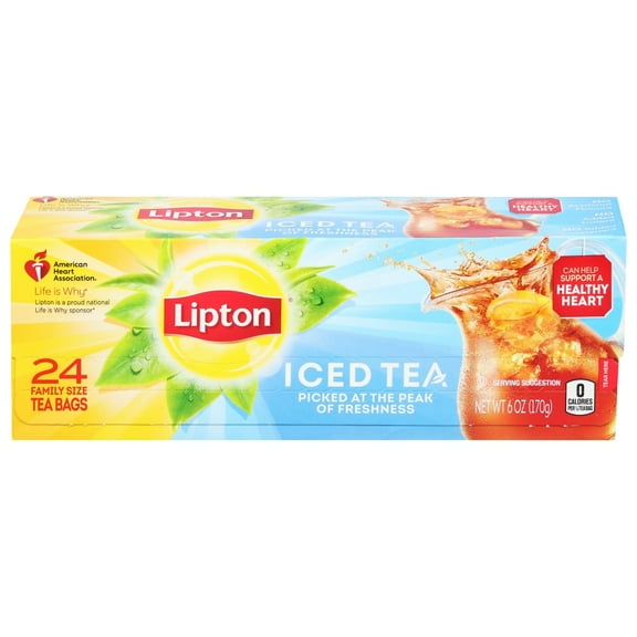Pack of 2 Lipton Family Size Iced Black Tea Bags, 24 ct (Package May Vary)