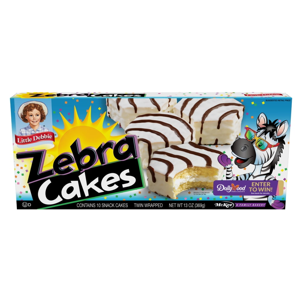 Pack of 2 Little Debbie Zebra Cakes, 10 ct, 1.3 oz (Package May Vary)