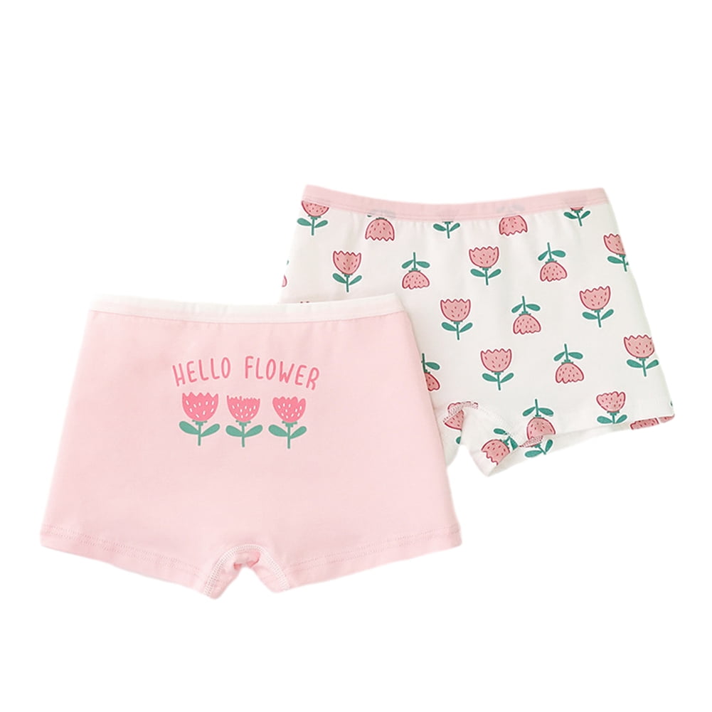 Pack of 2 Little Girls' Cotton Underwear Toddler Undies 2-11 Years Boxers