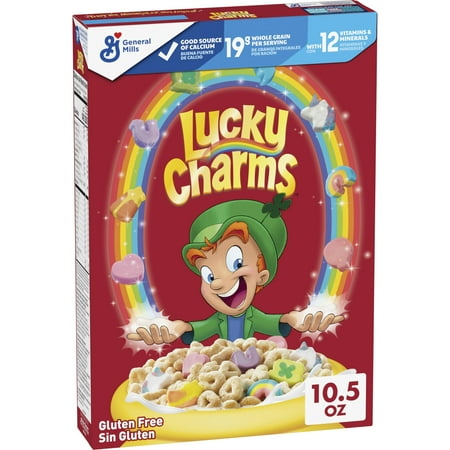 Pack of 2 - Lucky Charms, Gluten Free Cereal With Marshmallows, With Leprechaun Trap, Made With Whole Grain, 10.5 Oz Packaging May Vary