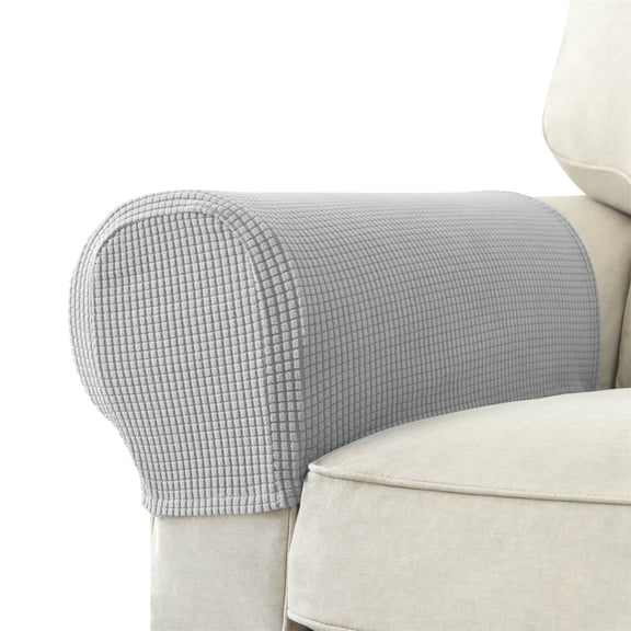 Pack of 2 Luxurious Sofa Armrest Covers Soft and Thick Chair Arm Protectors,Elastic Armrest Covers