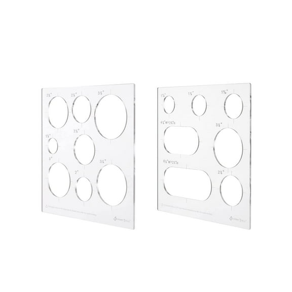 Pack of 2 Made of Hardened-Acrylic 1/4" Circle/Grommet Templates | Decorative Templates for Woodworking